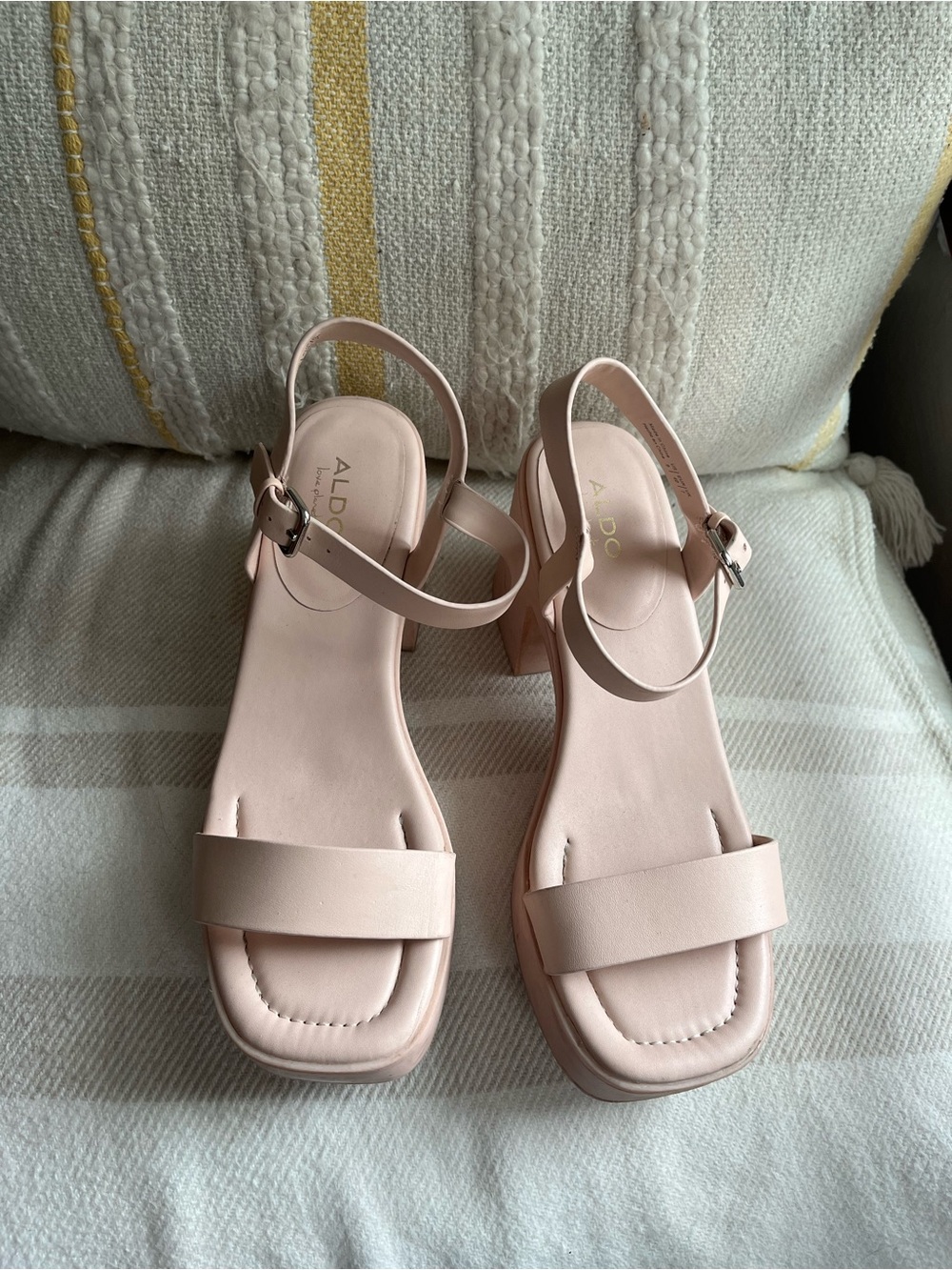 ALDO Women's Blush Pink Block Heel Sandals